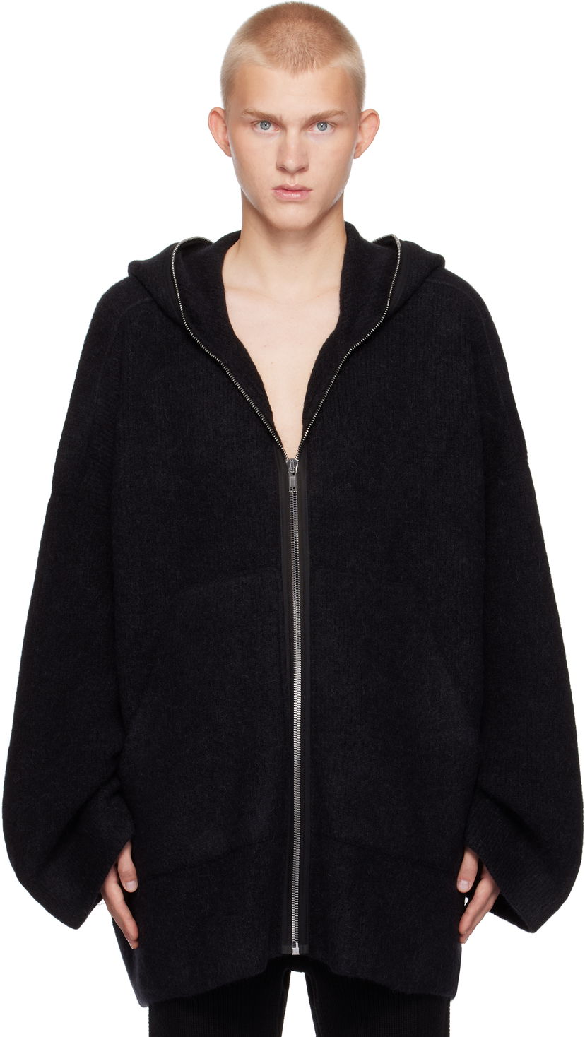 Sweatshirt Rick Owens Alpaca Knit Hoodie Svart | RR02D6689 KWP