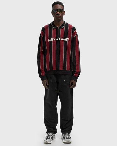 Polotröja Martine Rose Sporty Rose Sport Striped Logo Quarter-Zip Polo Flerfärgad | 981YA20027-BLK, 1