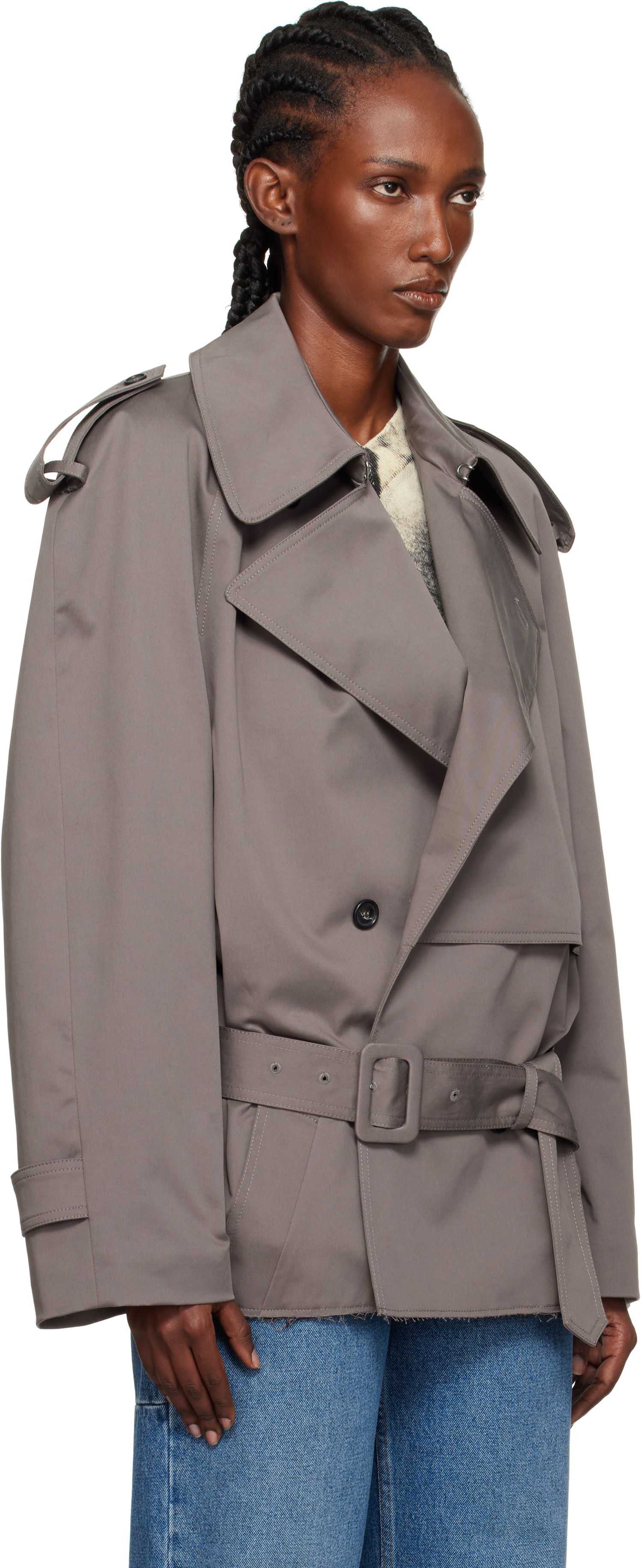 Trenchcoat Maison Margiela MM6 Maison Margiela Cotton Twill Sportsjacket Trench Coat Grå | S62AN0154 S54452, 1
