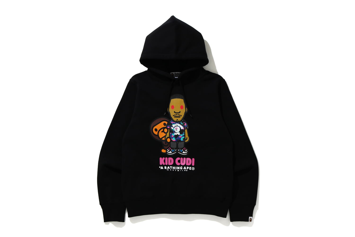 Sweatshirt BAPE Kid Cudi x Baby Milo Pullover Hoodie Svart | 002PPG731901XBLK, 0