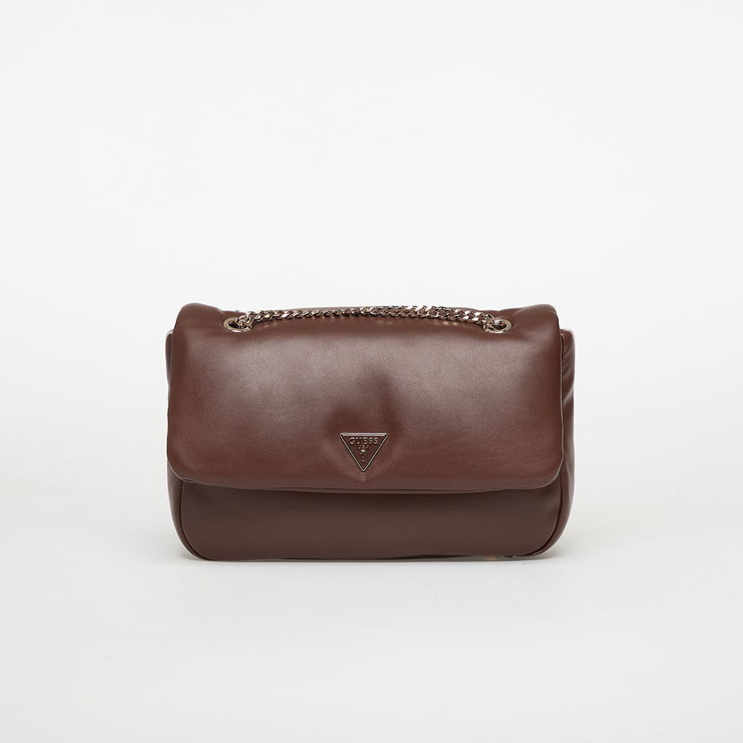 Axelväska GUESS Padded Chain Strap Convertible Crossbody Flap Bag Sunetra Universal Brun | HWNG7534210-ESP
