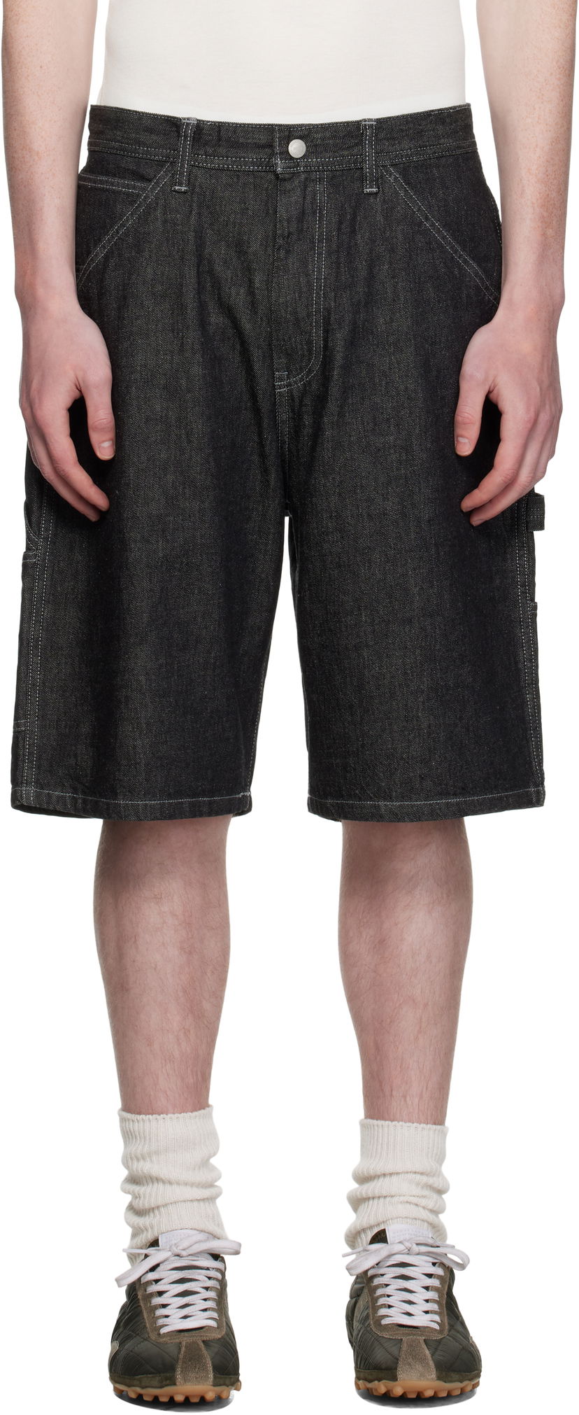 Shorts Neighborhood Neighborhood Painter Denim Shorts Svart | 251AQNH-PTM04