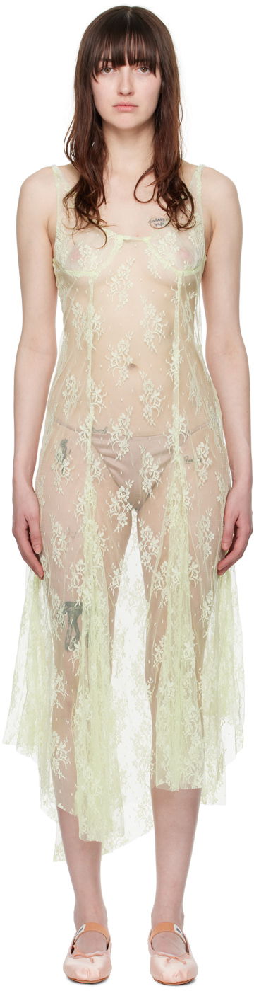 Klä Collina Strada Collina Strada Pamela Lace Midi Dress Grön | XX4029, 0