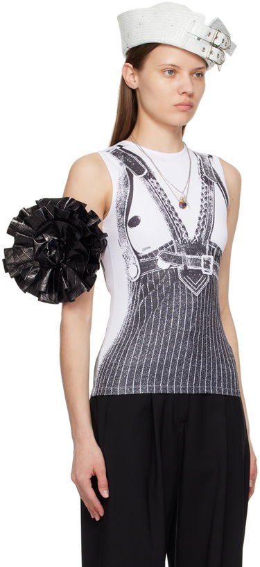 Linne Jean Paul Gaultier Jean Paul Gaultier 'Trompe L'oeil' Printed Tank Top Vit | 24/25-U-TO183-J547-0100, 3