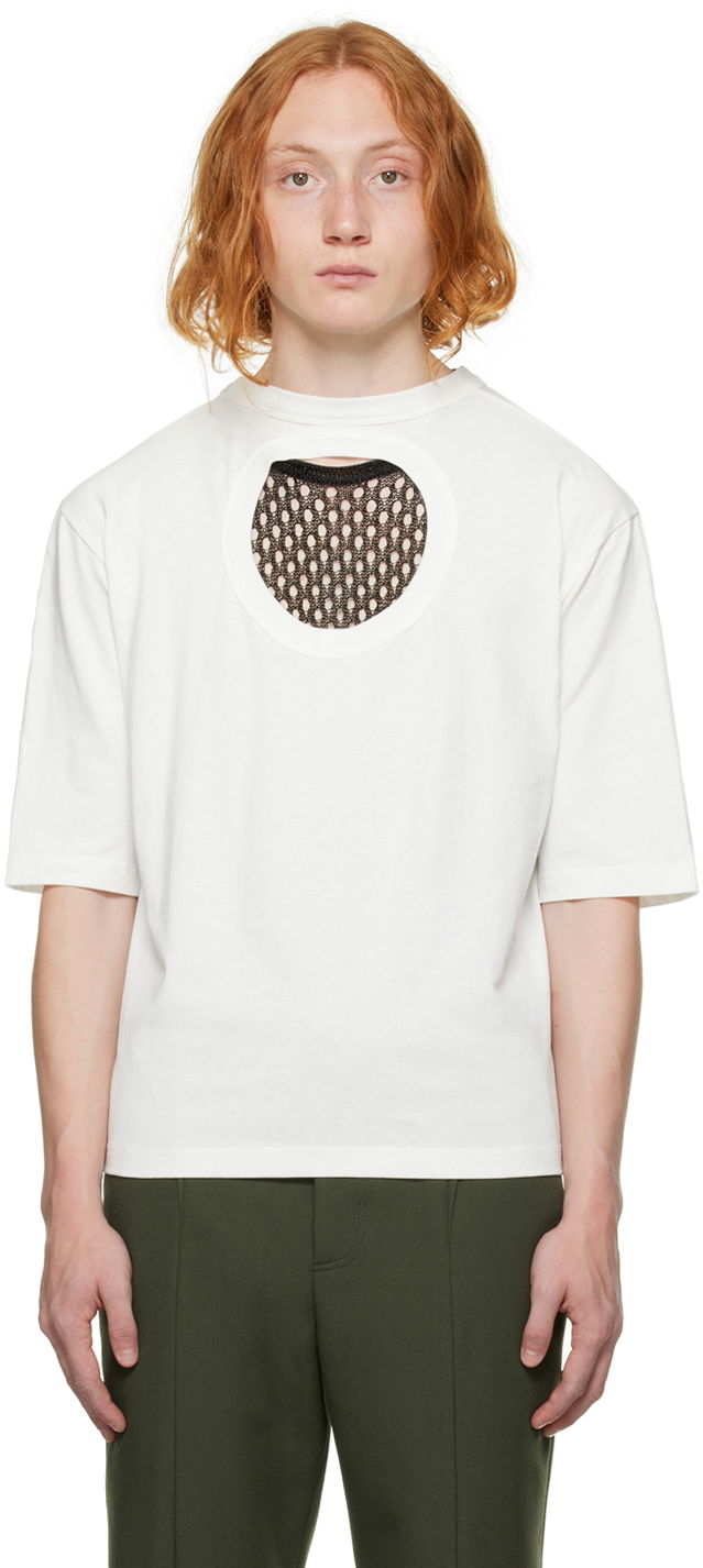 T-shirt Dion Lee Cutout Detail T-Shirt Vit | C3077F22