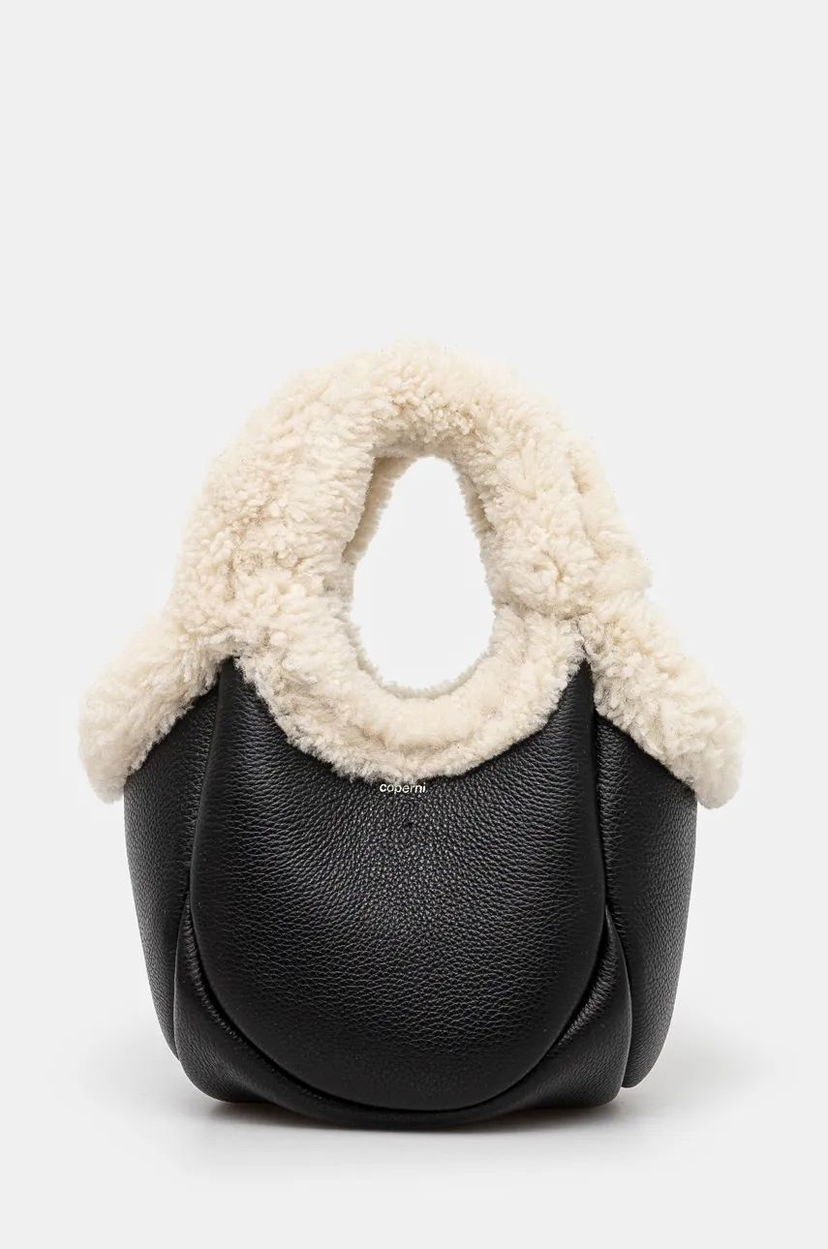 Tygpåse Coperni Mini Shearling Bucket Bag Svart | COPBA69840S