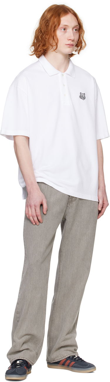 Polotröja MAISON KITSUNÉ Maison Kitsuné Fox Head Patch Oversize Polo Vit | OM00213KJ7010, 3