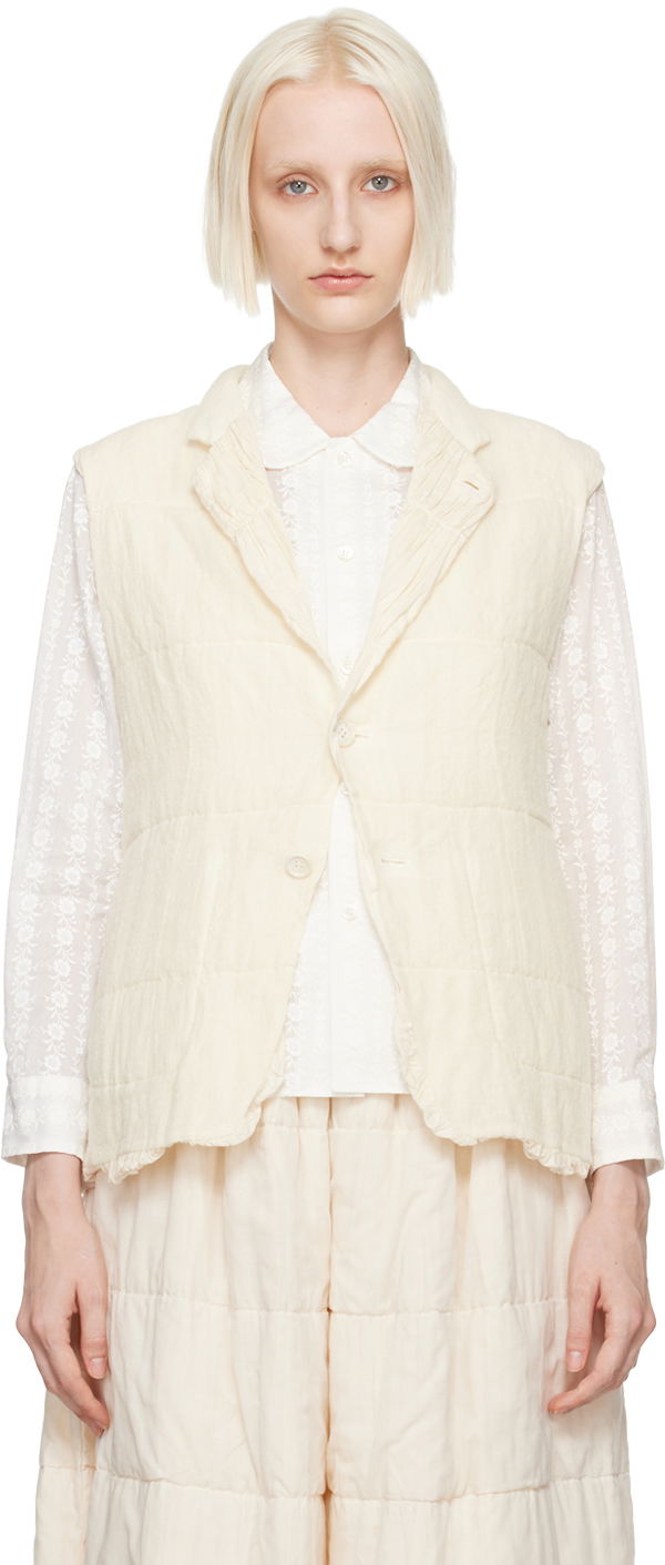 Väst Comme des Garçons Comme Des Garçons Notched Lapel Vest Vit | TN-V001-051