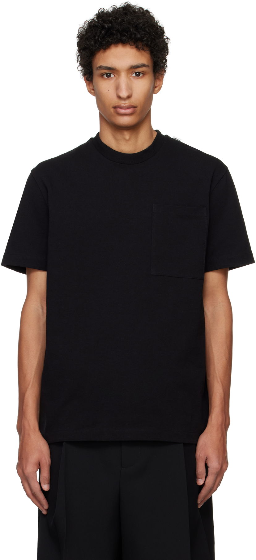 T-shirt Jil Sander Jil Sander Logo Flag Pocket T-Shirt Svart | J22GC0197_J20256
