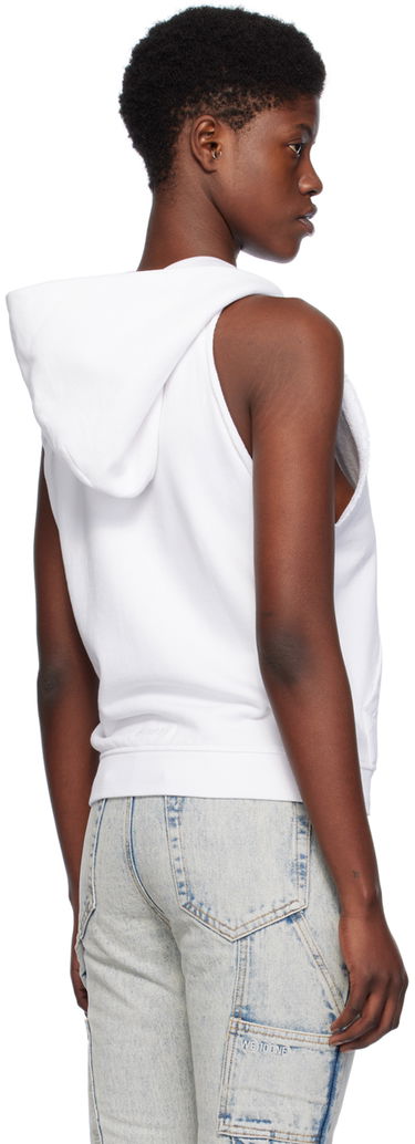 Sweatshirt We11done Sleeveless Zip Hoodie Vit | WD-TJ0-24-756-W-WH, 2