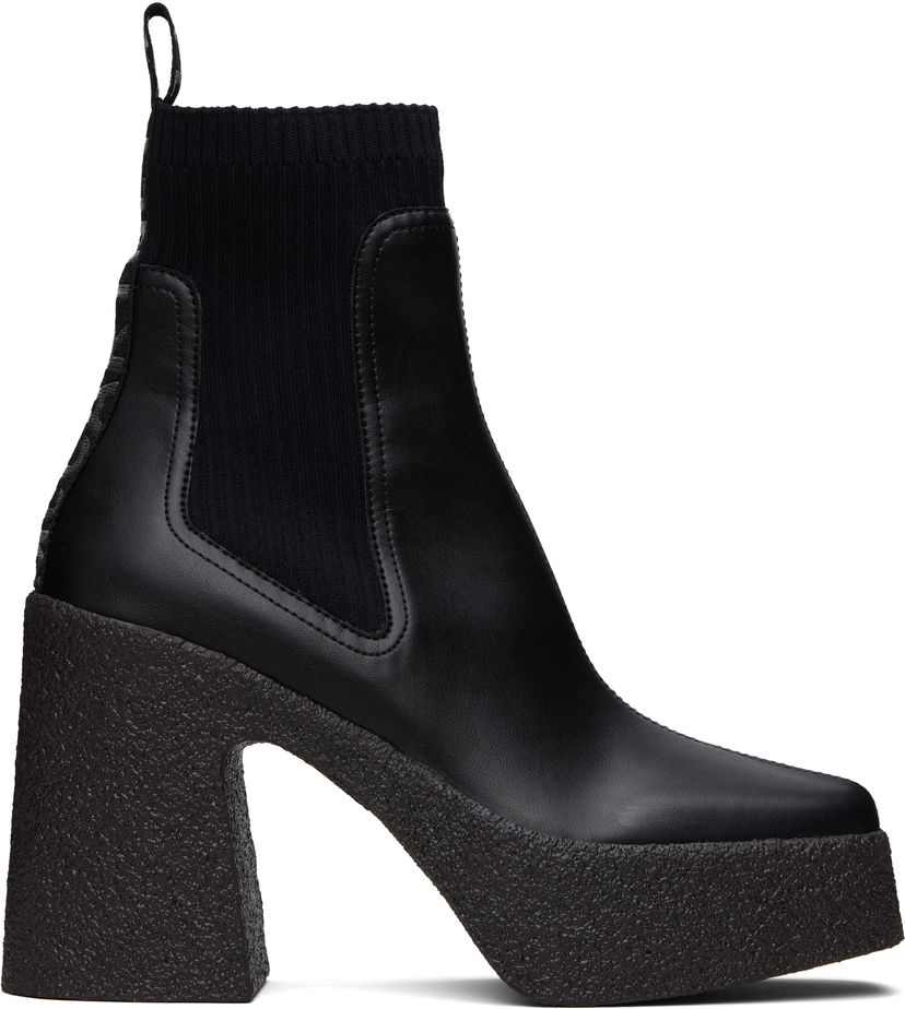 Strumpor Stella McCartney Stella McCartney Skyla Heeled Sock Chelsea Boots Svart | 810440APADE0