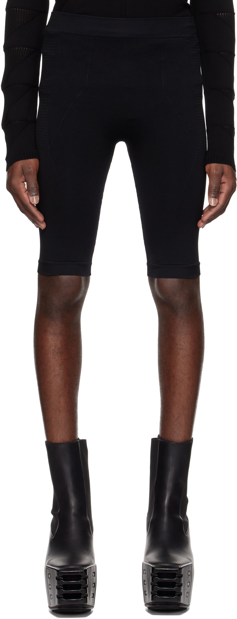Shorts Rick Owens Rick Owens Hollywood Active Knit Shorts Svart | RU01E5693 KSP