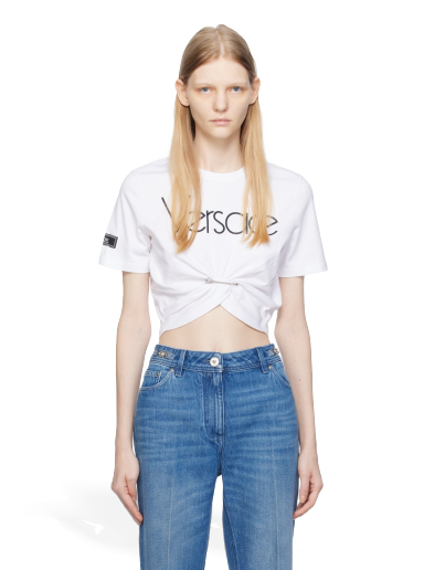 T-shirt Versace White Safety Pin Vit | 1011331_1A09120