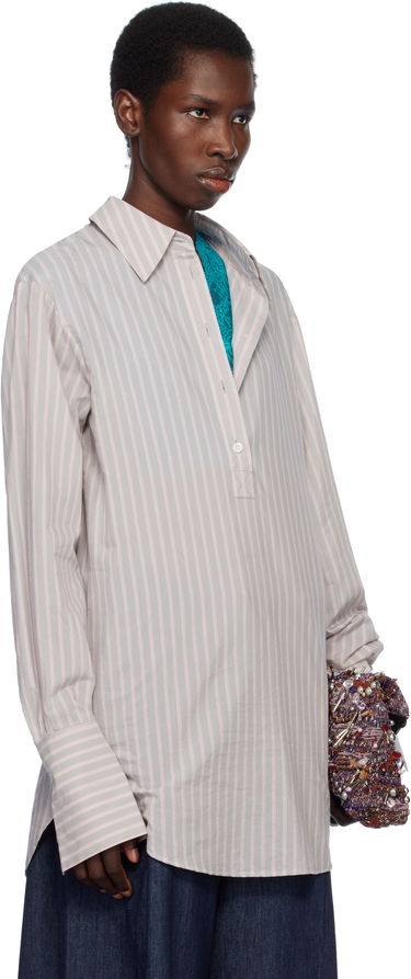 Skjorta Dries Van Noten Dries Van Noten Striped Popover Shirt Grå | 251-010734-1524, 1