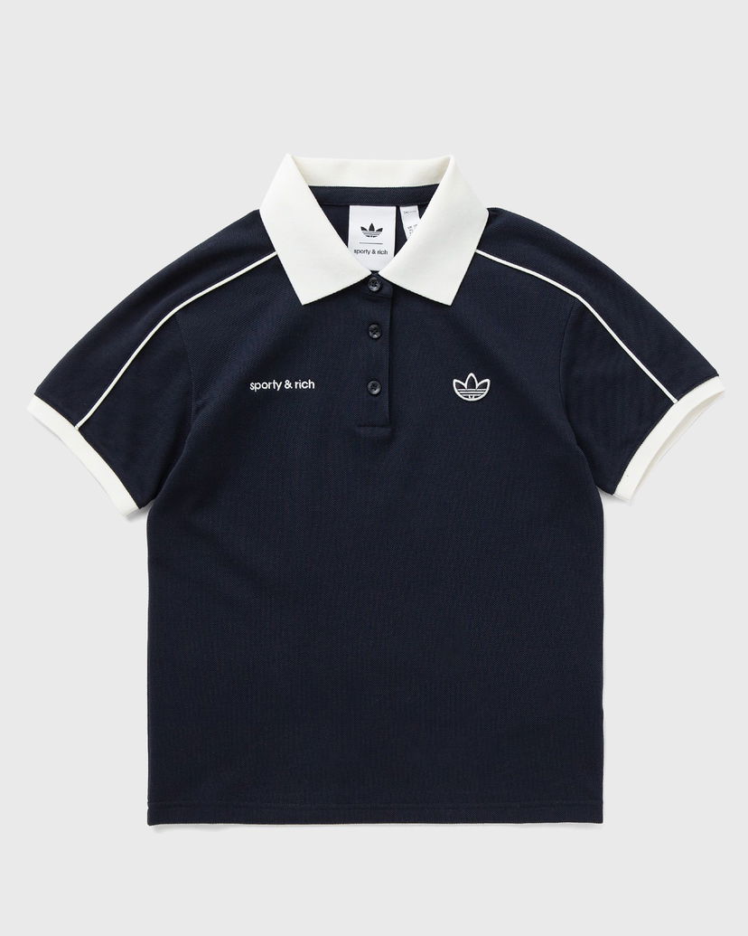 Polotröja adidas Originals Sporty & Rich Polo Shirt Mörkblå | JL7198