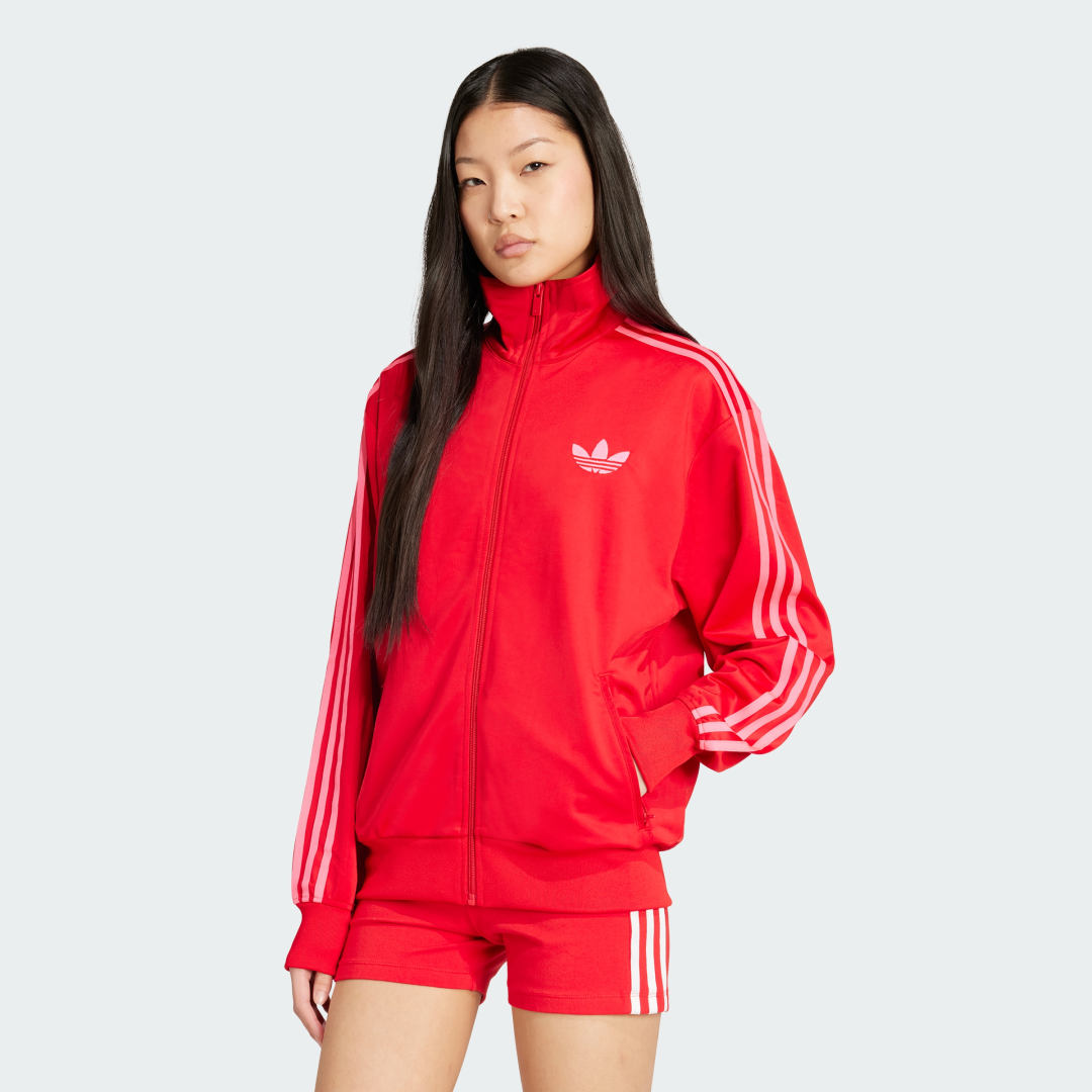 Träningsoverall adidas Performance Adicolor Classic Firebird Loose Track Jacket Röd | JW3665, 0