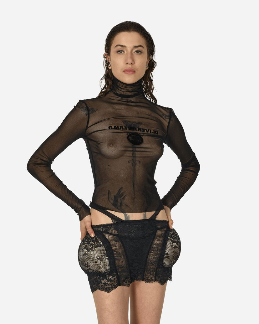 Kjol Jean Paul Gaultier Shayne Oliver Turtleneck Top Svart | TO187I-T001 0000