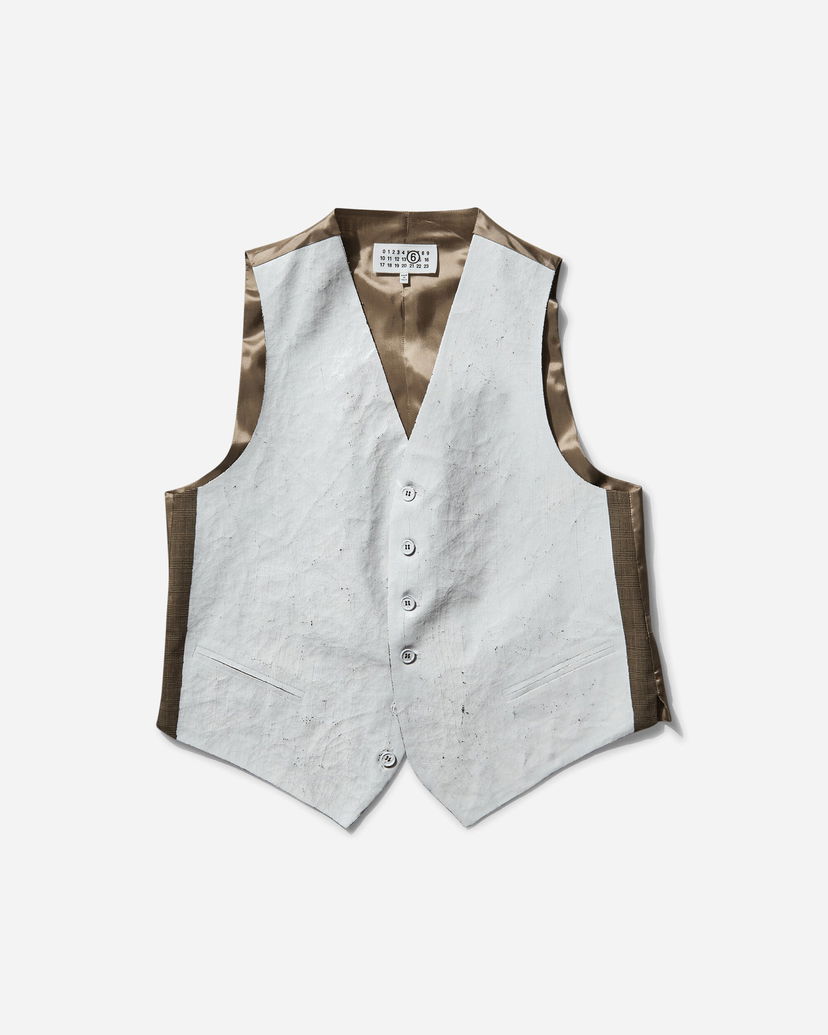 Väst Maison Margiela Half Painted Waistcoat Vit | SH2FB0008 002F