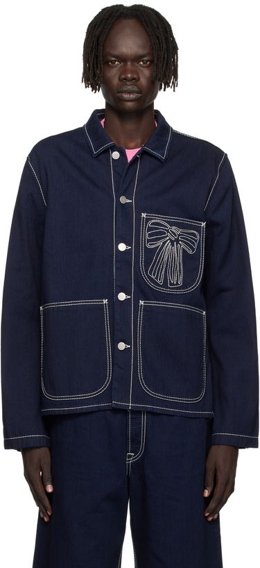 Jacka Acne Studios Acne Studios Embroidered Denim Jacket Mörkblå | C90204-, 0