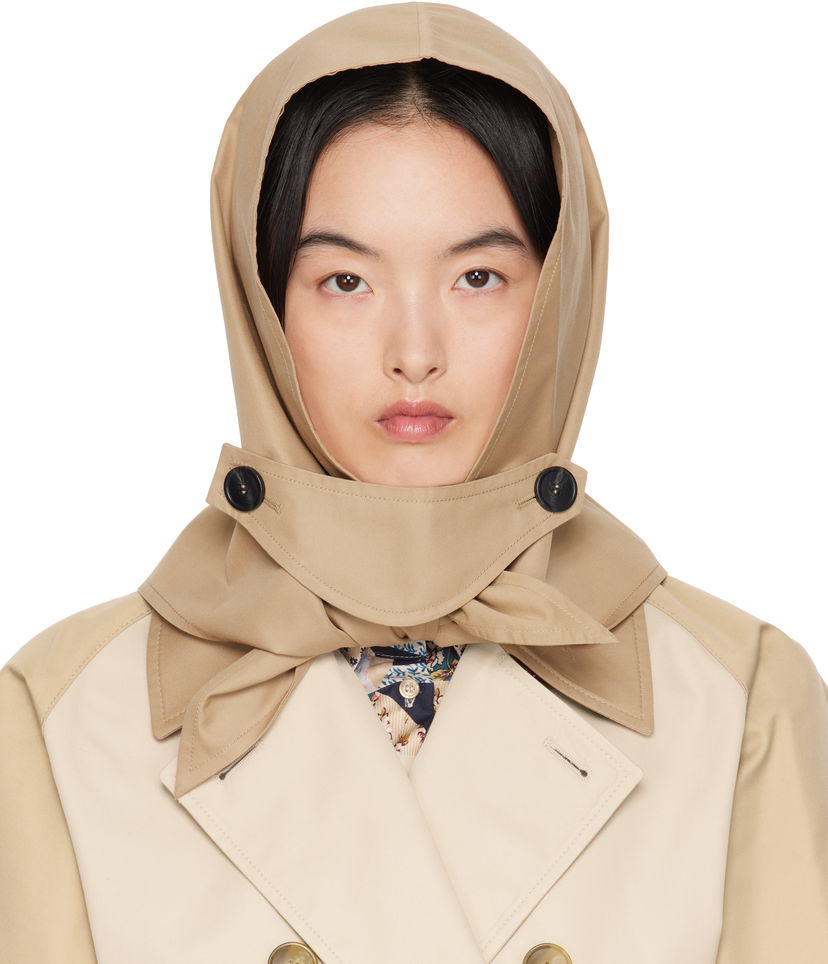 Halsduk Max Mara Weekend Max Mara Spiga Cotton Hood Beige | 2515571074600