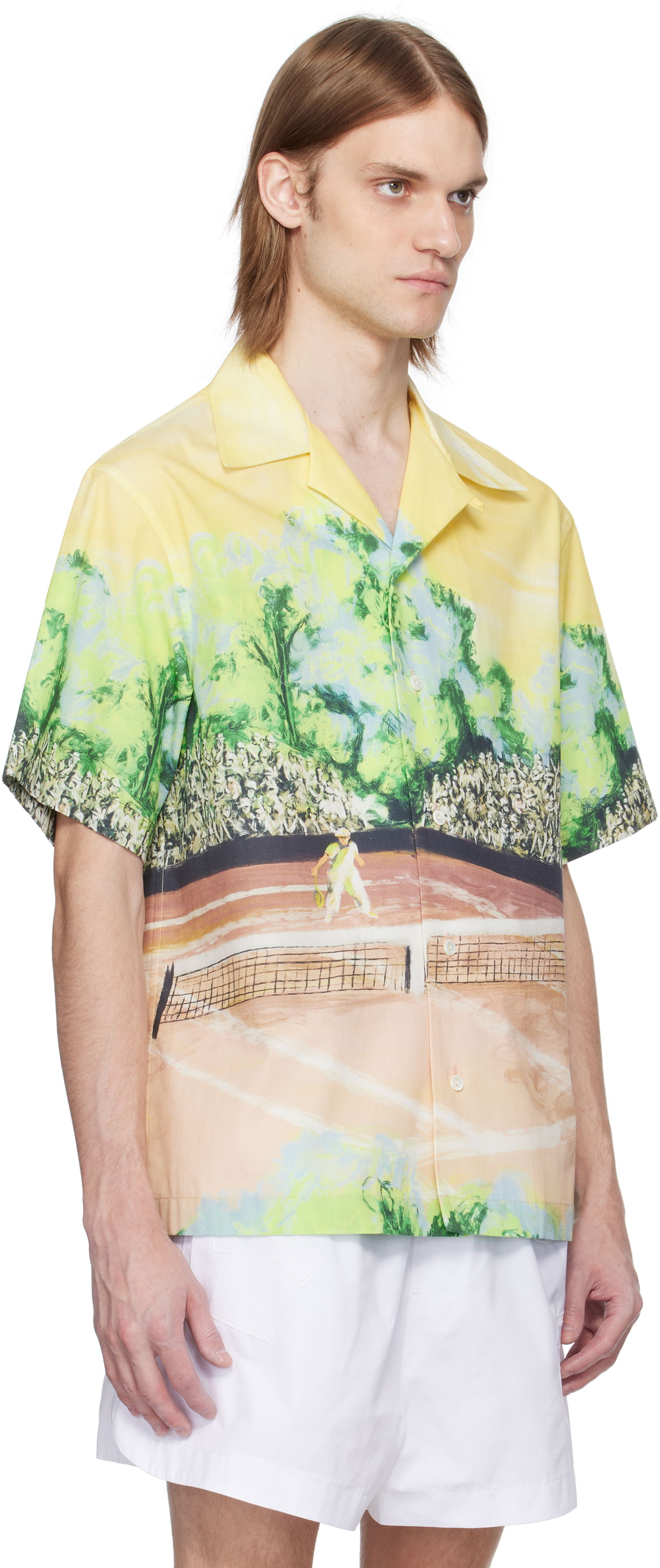 Skjorta Lacoste Lacoste Relaxed Fit Graphic Print Shirt Gul | CH7469, 1