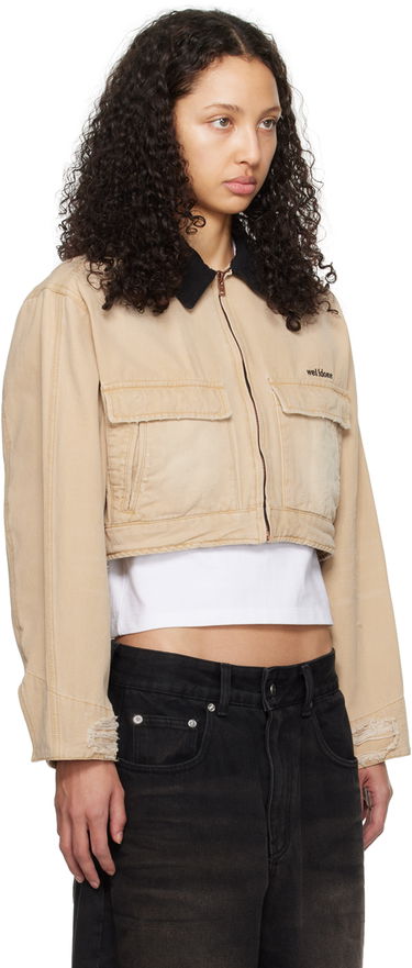 Jacka We11done We11done Distressed Cropped Jacket Beige | WD-DJ0-24-309-W-BG, 1