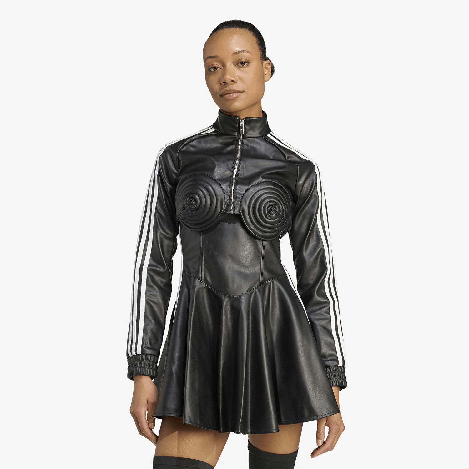 Klä adidas Originals Jeremy Scott Faux Leather Track Dress Svart | JW0834, 0