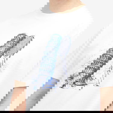 T-shirt Palmes Palmes Tower Graphic T-Shirt, Size Large Vit | P10-0041-001, 5