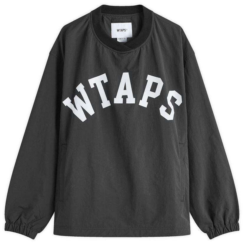 Jacka WTAPS Applique Pullover Track Top Black Svart | 242CWDT-SHM03-BLK