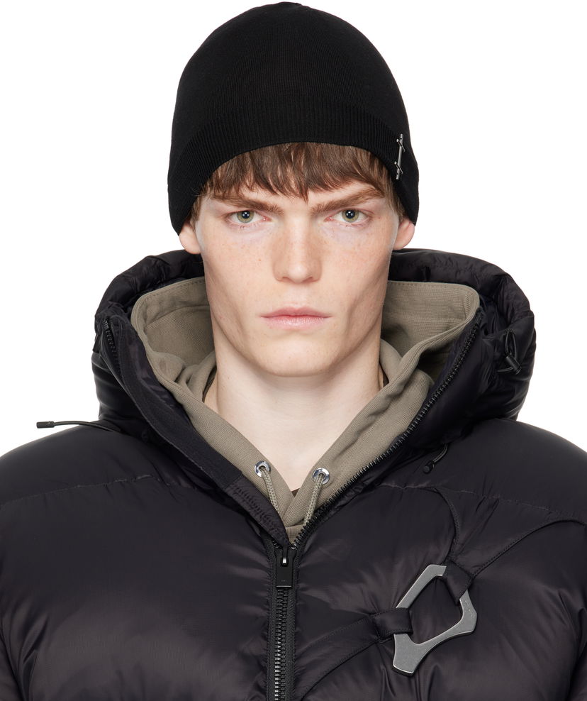 Mössa HELIOT EMIL HELIOT EMIL Fresnel Wool Beanie Svart | PREAW25_16_120_BLK01