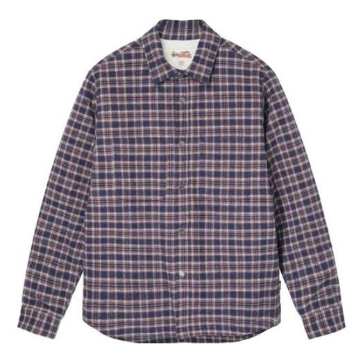 Skjorta Stüssy Sherpa Lined Plaid Shirt Blå | 1110268