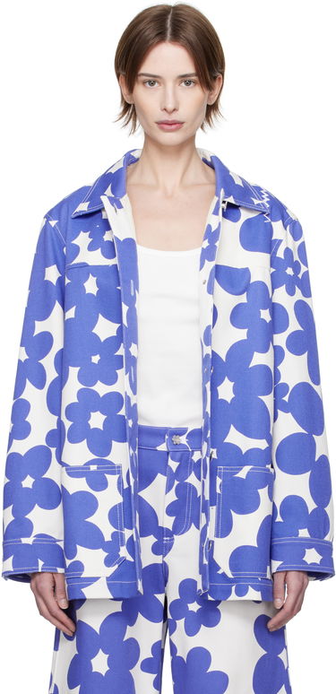 Jacka Marni Marni Dillies Print Jacket Blå | JKMA0347S0 UTC462, 0
