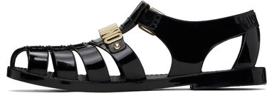 Tillbehör Moschino Moschino Jelly Lettering Logo Sandals Svart | MA16501G1M M20 000, 2