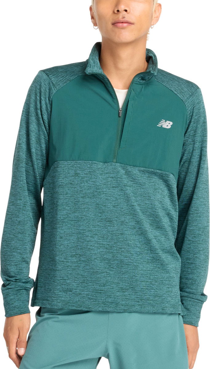 Sweatshirt New Balance Athletics Heat Grid 1/2 Zip Grön | mt43204-nus