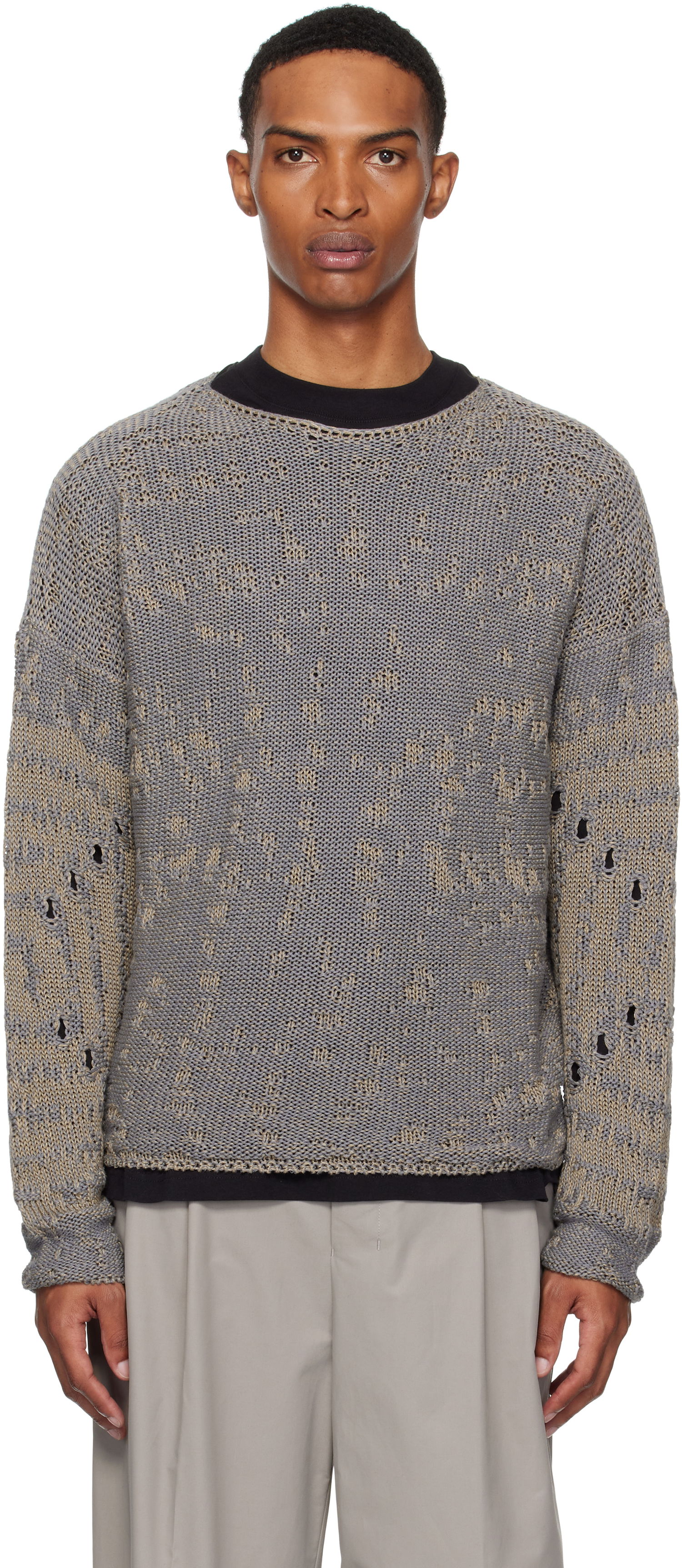 Sweater ROA ROA Vortex Crewneck Sweater Grå | RBMW0439YA62, 0