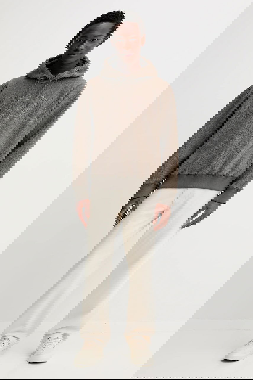 Sweatshirt Maison Margiela Fleece Hoodie with Embroidered Numbers Brun | SH0GU0028.M20126.809, 1