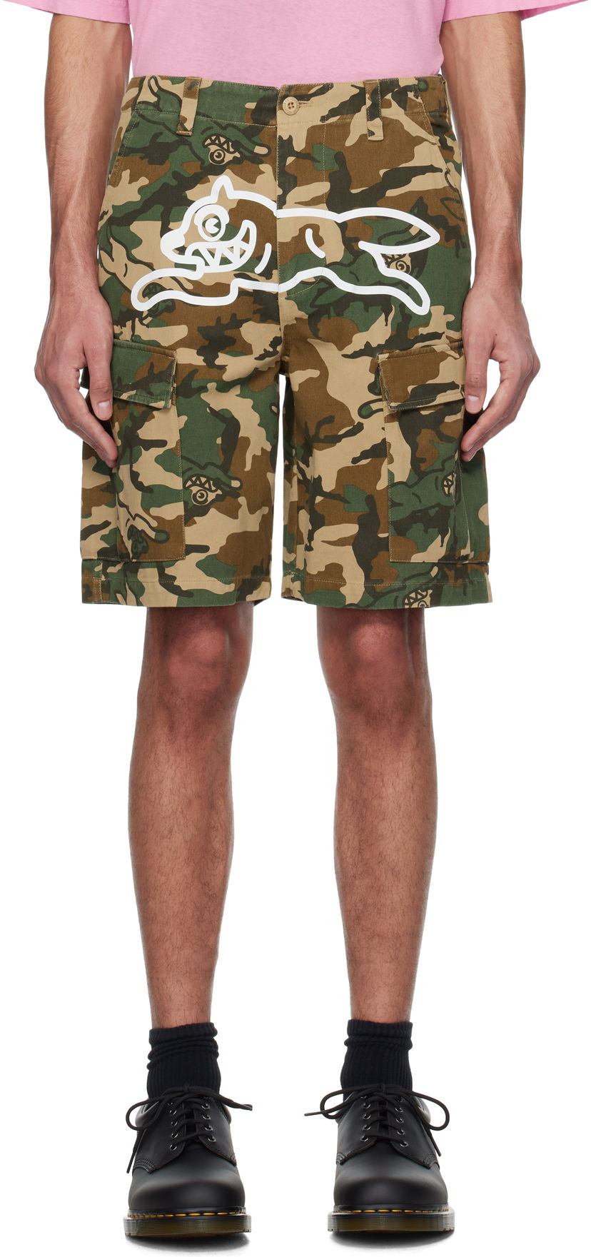 Shorts BBC IceCream ICECREAM Running Dog Woodland Camo Cargo Shorts Grön | IC24S37