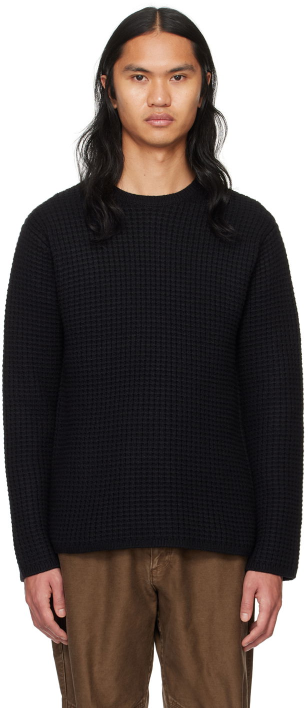 Sweater John Elliott Waffle Sweater Svart | D158P9410A
