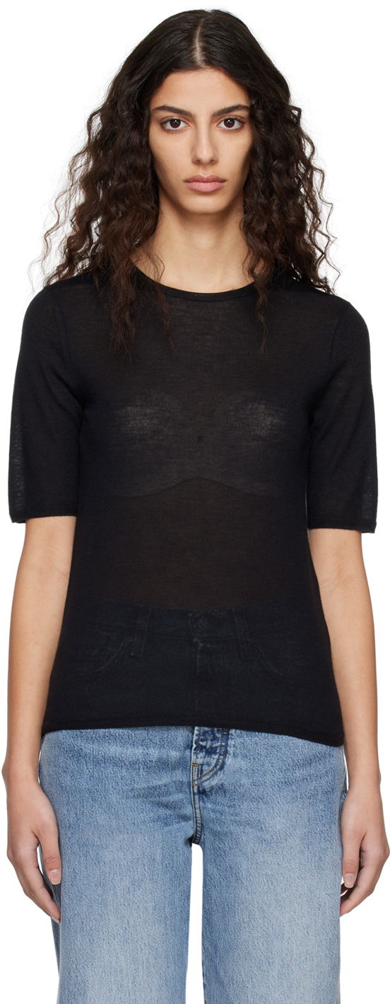 Sweater TOTEME TOTEME Crewneck T-Shirt Svart | 224-5122-339