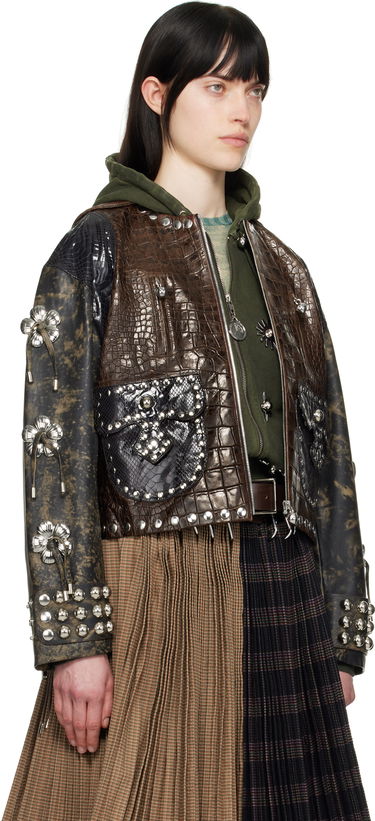 Jacka Chopova Lowena Chopova Lowena Afterclap Studded Cropped Jacket Brun | 5300, 1