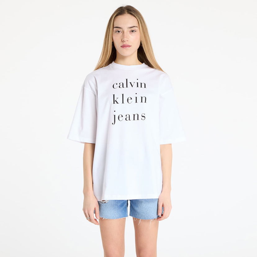 T-shirt CALVIN KLEIN Calvin Klein Jeans Short Sleeve Logo T-Shirt Vit | LV047B827G YAA