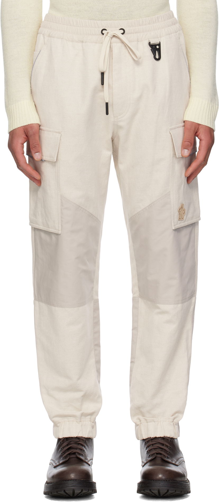 Cargo byxor Moncler Moncler Grenoble x FRGMT Hiroshi Fujiwara Cotton & Linen Jogging Cargo Pants Beige | K10972A00006598C3