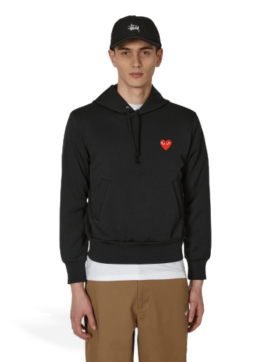 Sweatshirt Comme des Garçons Smalll Heart Hooded Sweatshirt Svart | P1T173 1