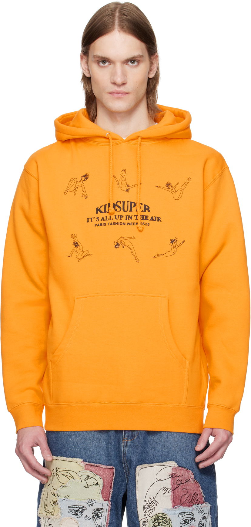 Sweatshirt KidSuper KidSuper 'It's All Up In Air' Acrobats Hoodie Orange | SS25-HD-05