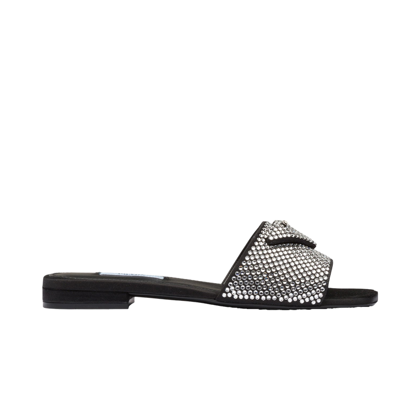 Sneakers och skor Prada 10mm Crystal Slides Metallisk | 1XX608_2AWL_F0T7O_F_010