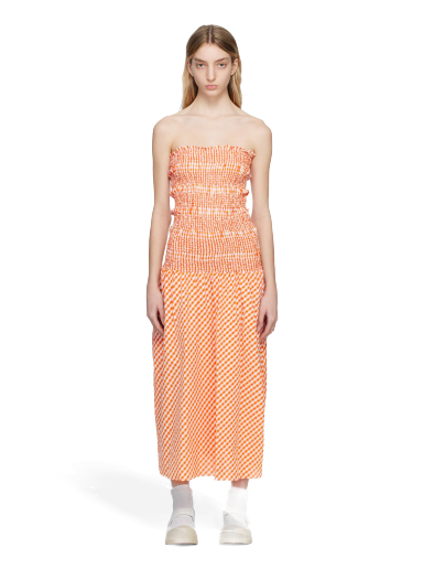 Klä KENZO Paris Check Midi Dress Orange | FD52RO1079LN