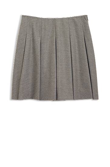 Kjol BOSS Melange Stretch Flannel Pleated Mini Skirt Grå | 50547638