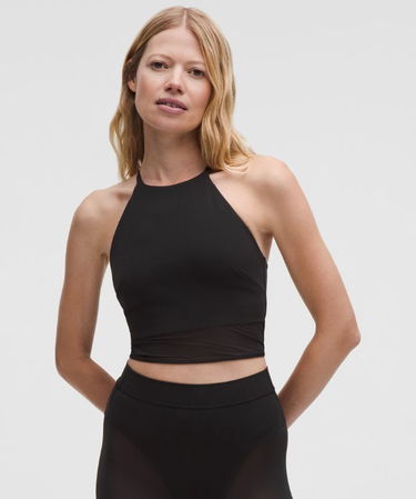 Crop top lululemon High-Neck Nulu Tank Top with Mesh Hem Light Support B/C Cups Svart | prod20002671, 0