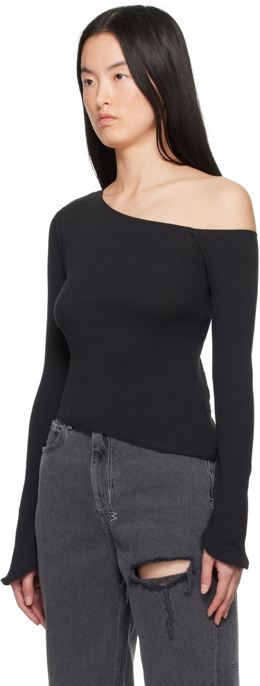 Sweater Ksubi Ksubi Blessings One Shoulder Ribbed Top Svart | WSP25FT011, 3