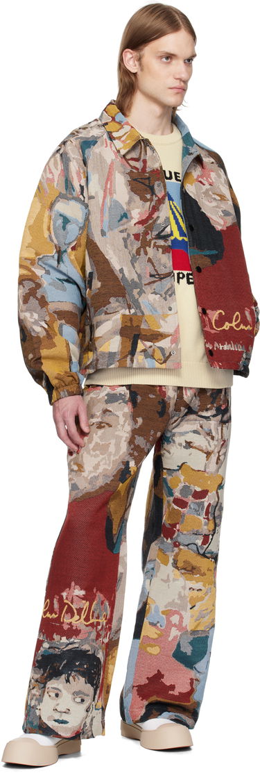 Byxor KidSuper KidSuper Jacquard Paintings Double Pleated Trousers Flerfärgad | SS25-PT-06, 3